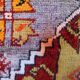 Old turkish Oushak rug 125x84 cm vintage carpet