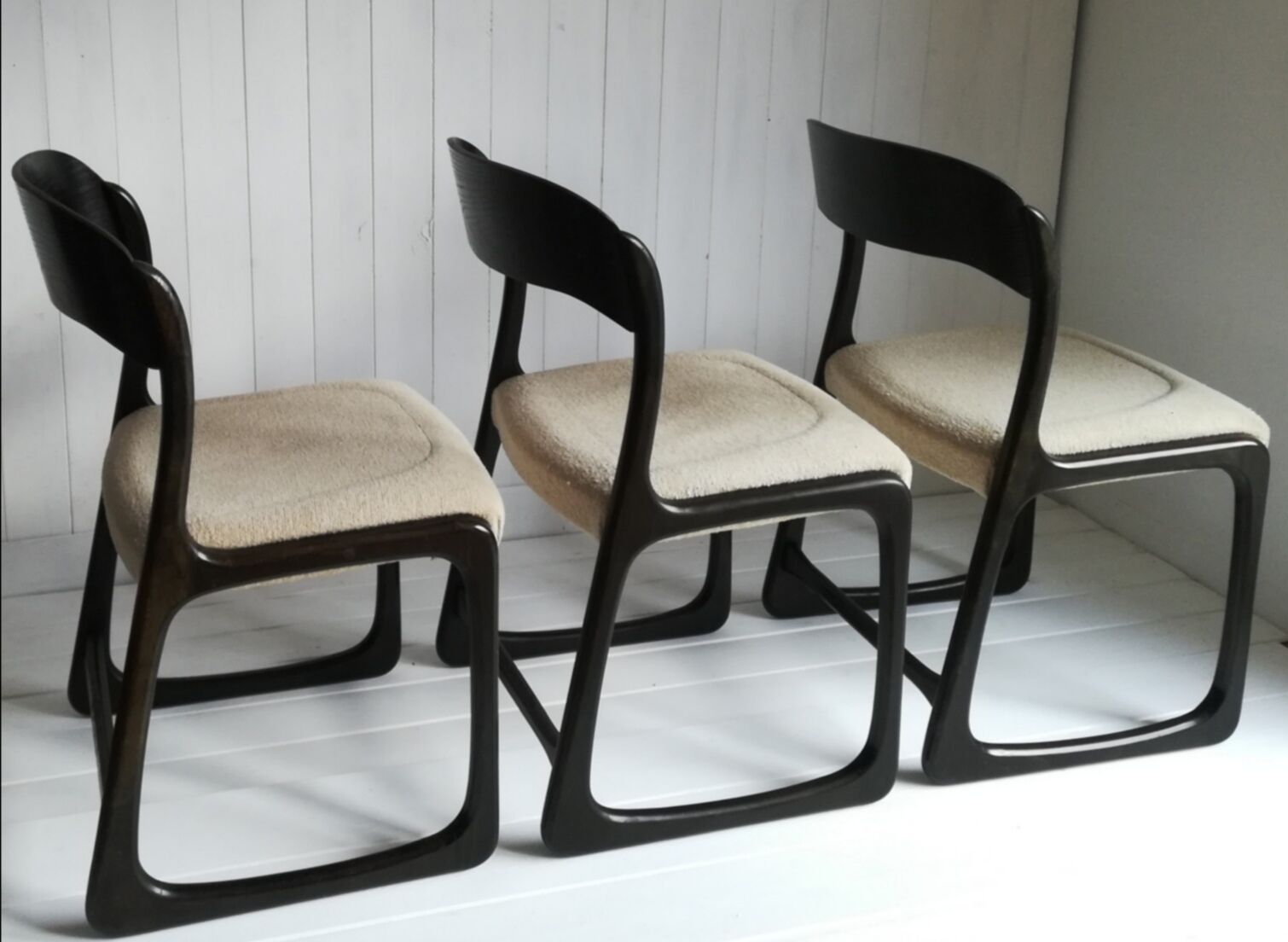 Lot de 3 chaises traîneau