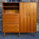 Combined modernist secretary, shelves, closet, wardrobe, vintage, 60s