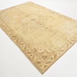 7x10 Vintage Cream & Brown Persian Rug, 205x316Cm