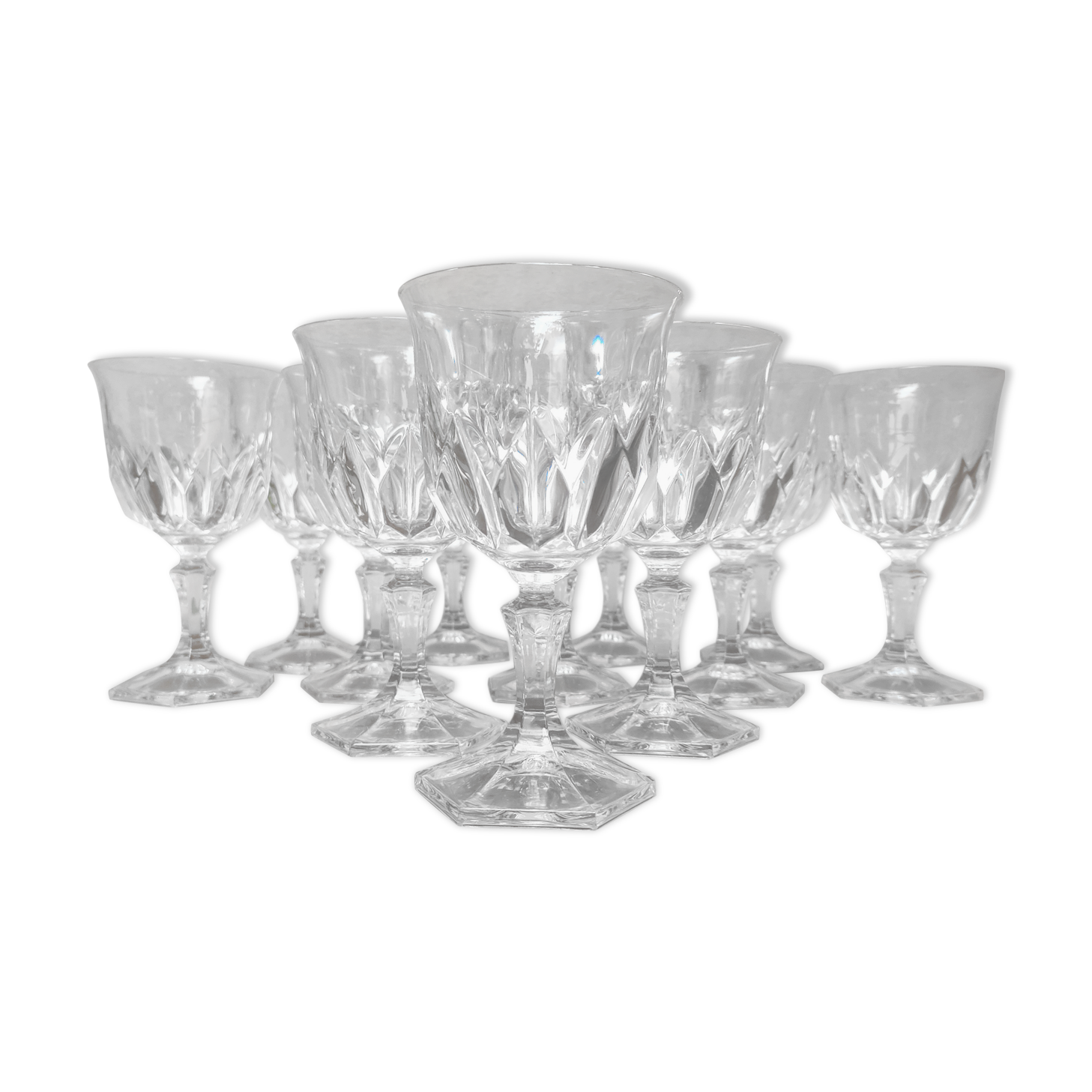 12 crystal water glasses Chaumont model