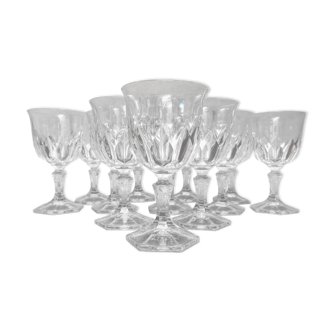 12 crystal water glasses Chaumont model