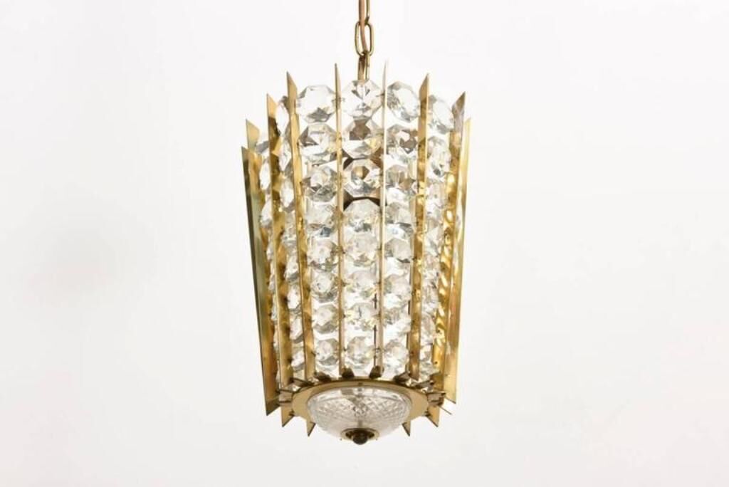 Hanging lamp in crystal by & Bakalowits Söhne 1950 s