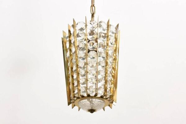 Hanging lamp in crystal by & Bakalowits Söhne 1950 s