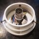 Ceiling lamp old opaline globe white base procelaine Art Deco Ø 15 cm