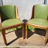 Paire chaises gondole bois