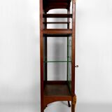 Art Nouveau display case, bronzes and carved wood on a floral theme, circa 1900
