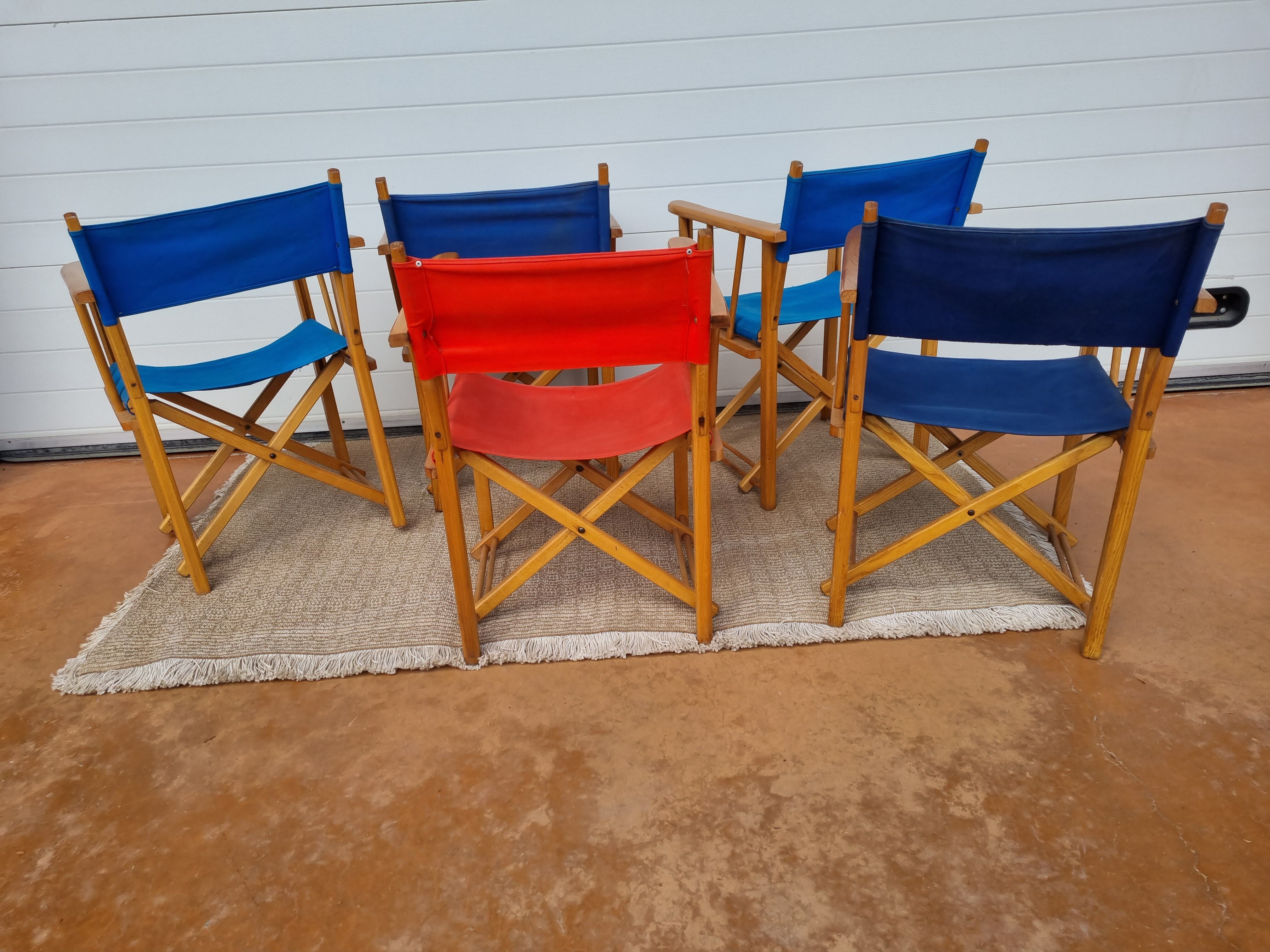 5 Old Folding Chairs from Garden 50 60