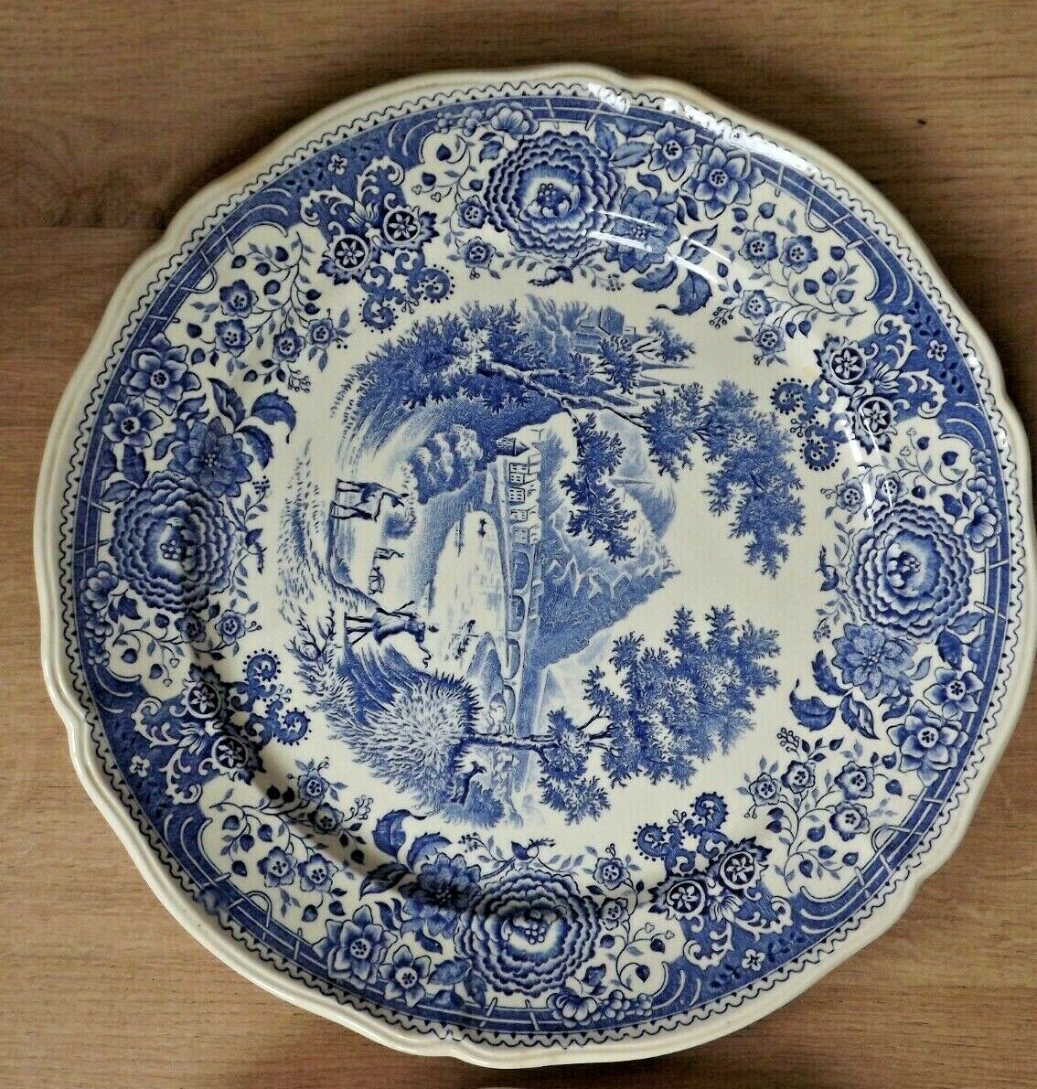 Villeroy And Boch Blue And White Pottery Burgenland Design 4 Dinner Plates 3511