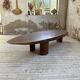 Table basse années 50 plateau bois exotique XXL