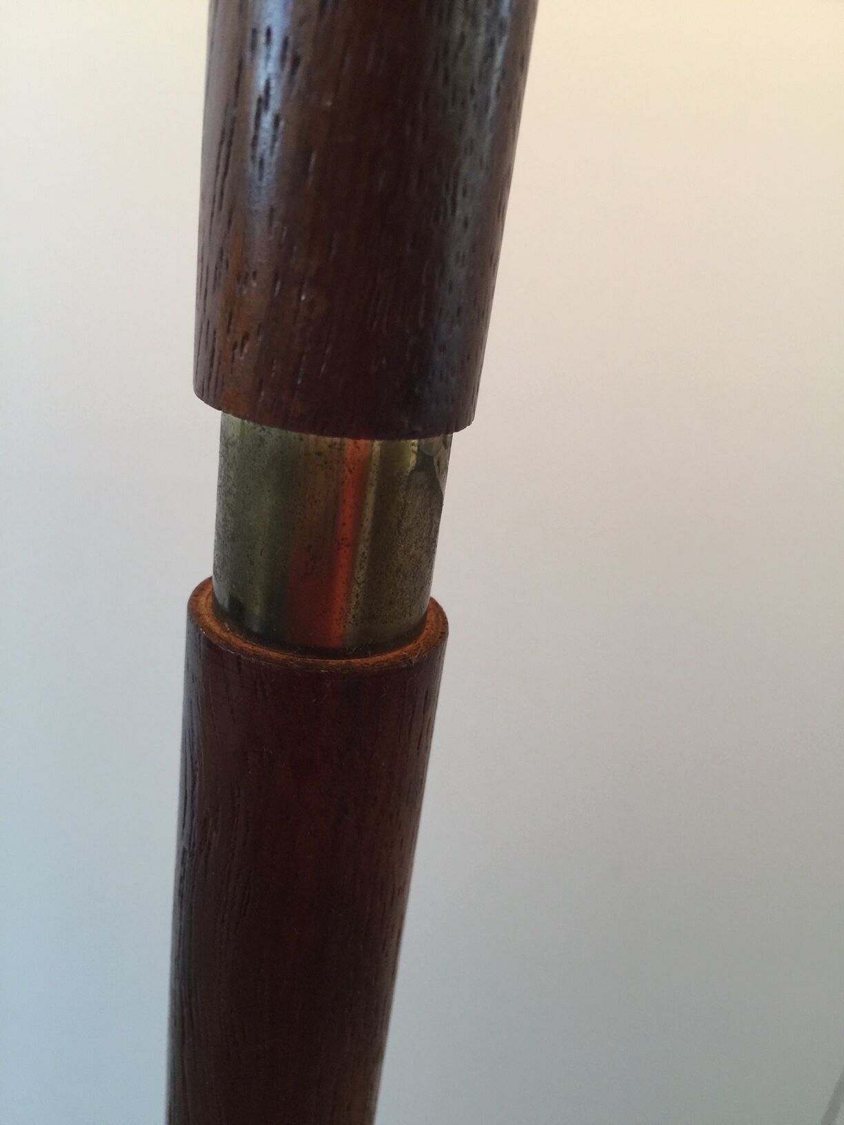 Scandinavian floor lamp in teak and brass, 1960