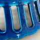 Openwork ceramic fruit basket - vintage blue cut