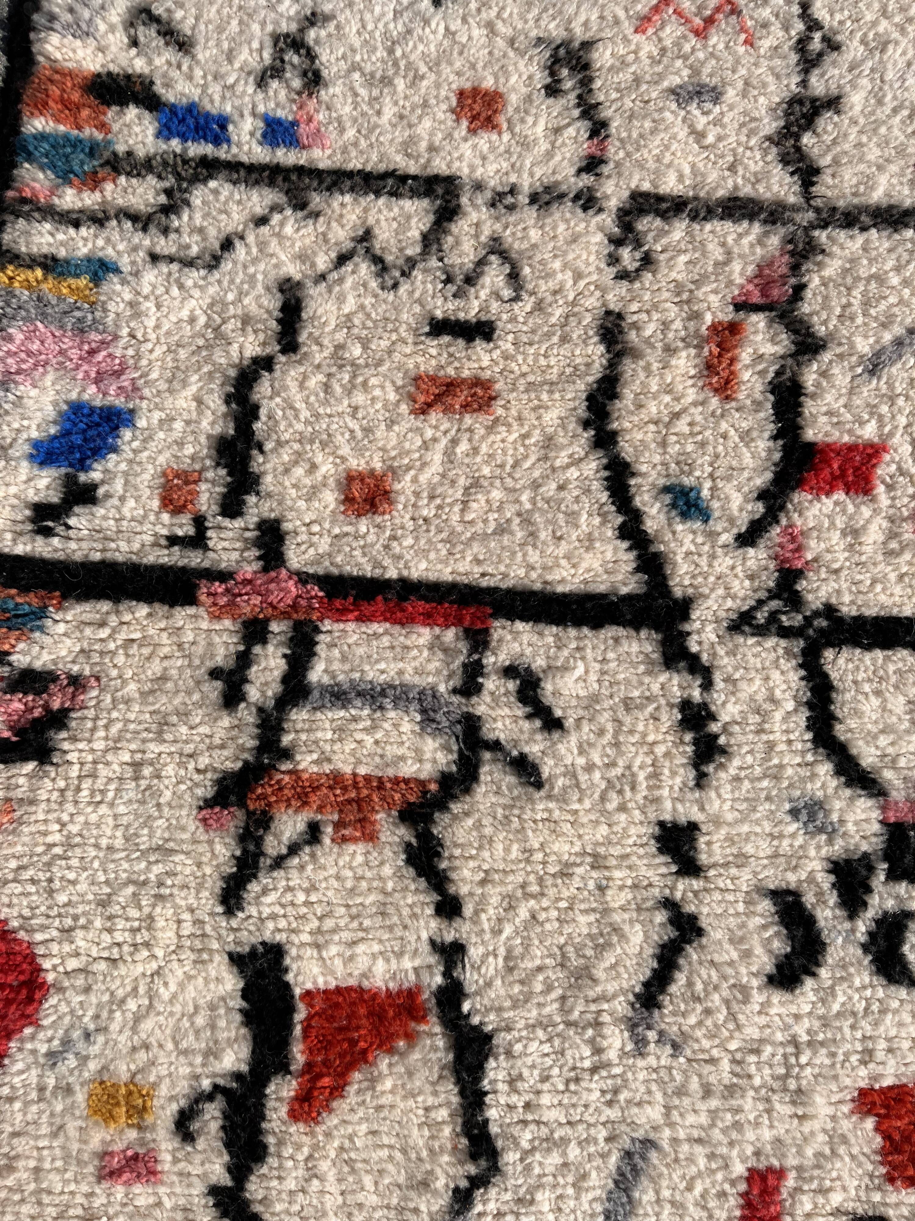 Large modern berber beni ouarain wool rug