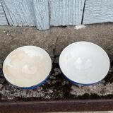 7 mini coffee bowls with blue polka dot decoration