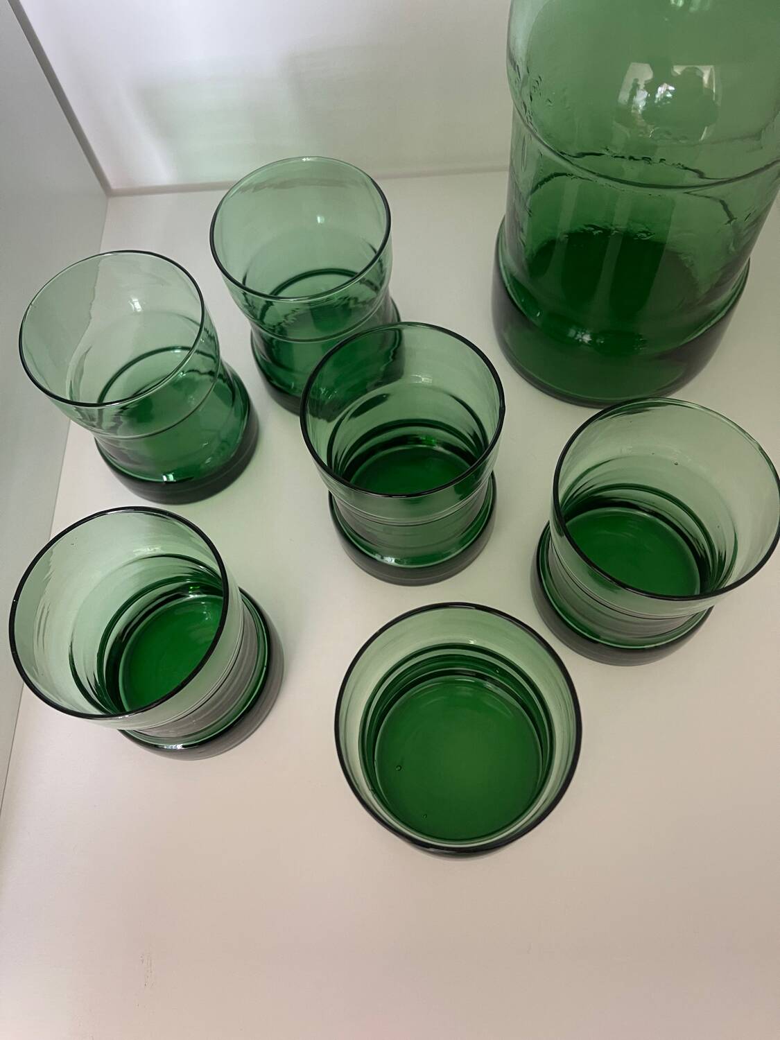 Service italien en verre bullé