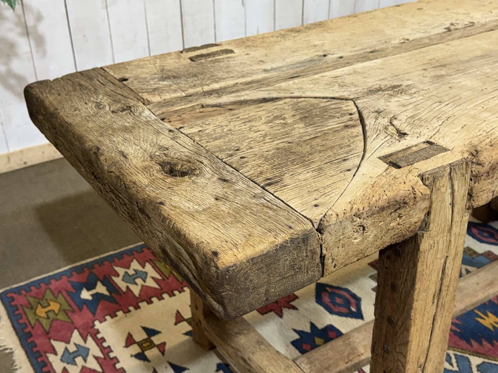 Console - raw oak carpenter's table from the 1930s