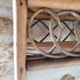Rattan towel mirror
