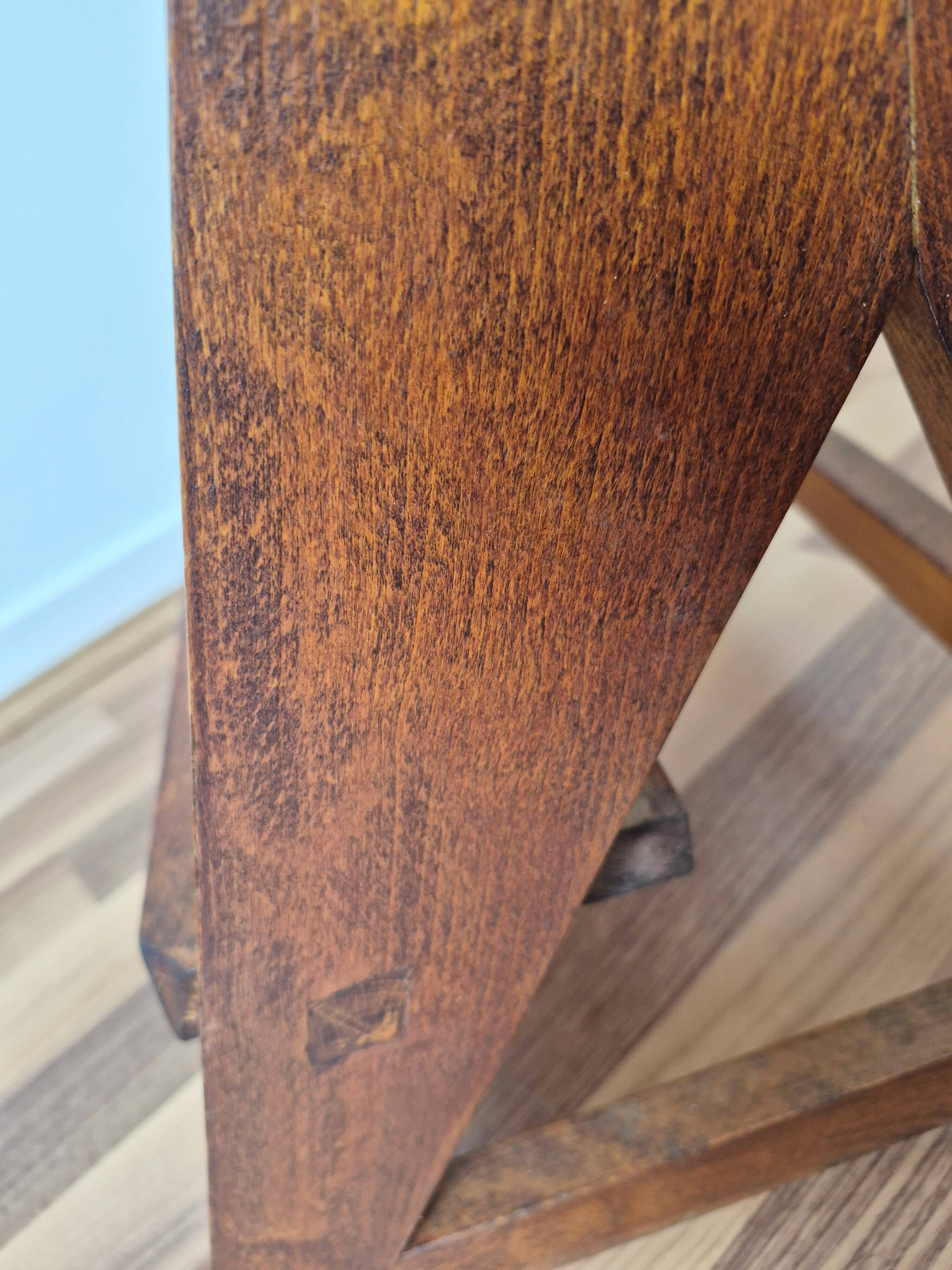 Vintage storage stool, made of wood, handcrafted.