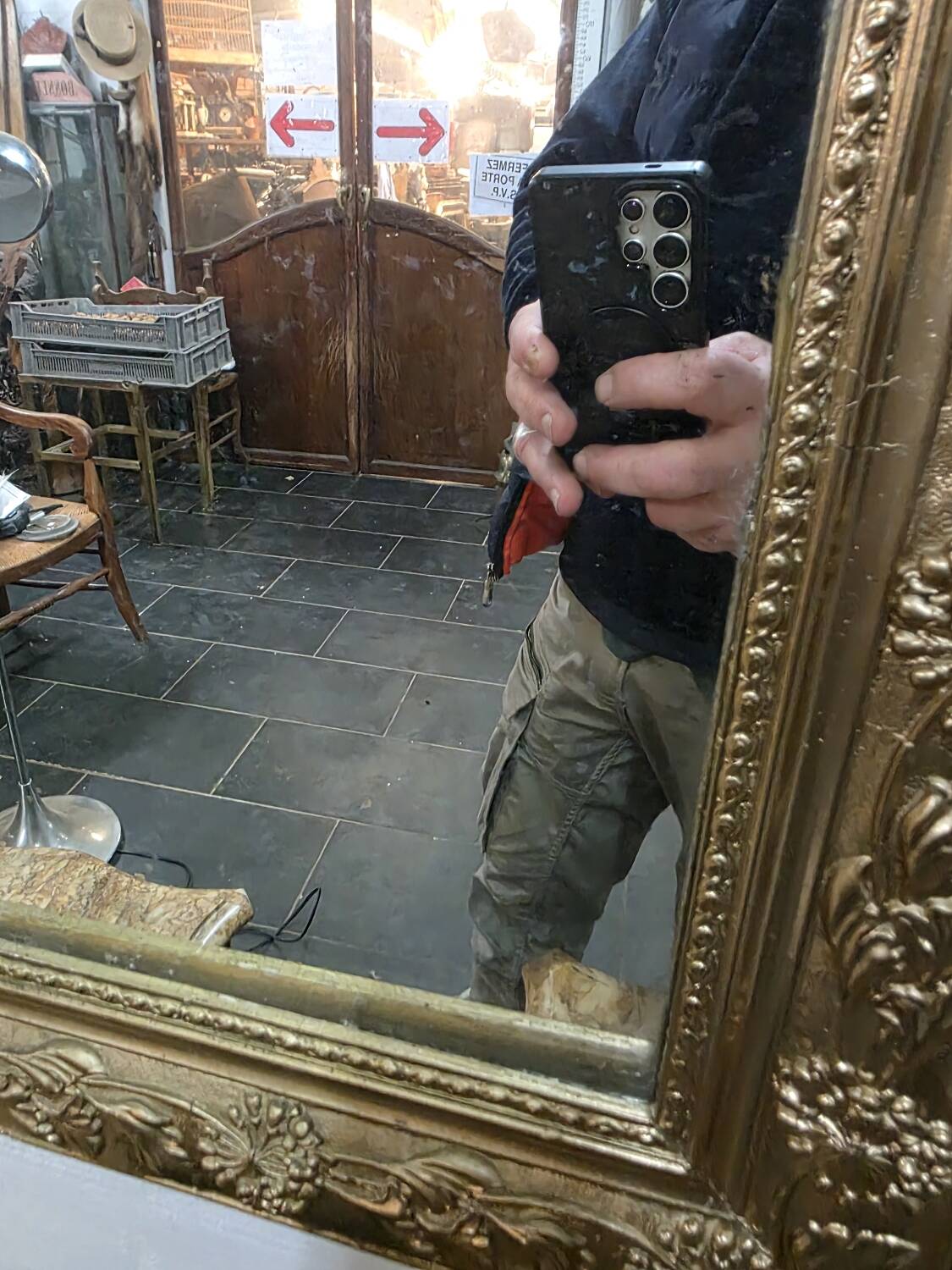 Antique Napoleon III gilded mirror