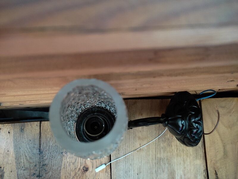 Wall lamp alloy black tulip molded glass Old deco