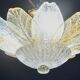 Petite vintage Italian Murano glass amber and transparent ceiling light