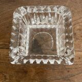 Square thick crystal ashtray from the 70s-80s.