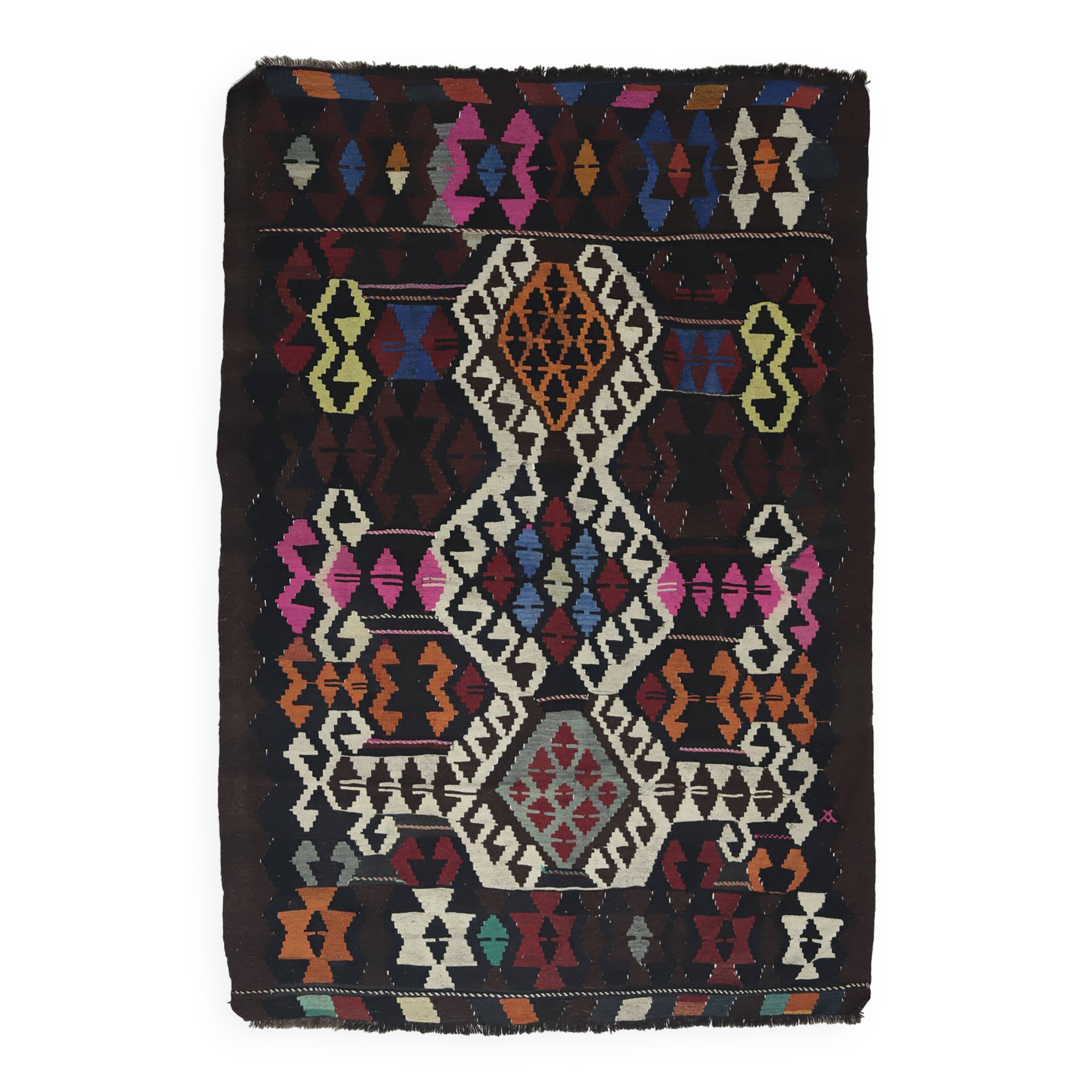 Turkish Kilim Yuruk Vintage 172x245 cm Geometric Motifs