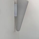 Pair of vintage wall lights, opaline sandblasted glass, France 1970