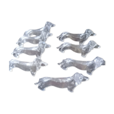 Lot 8 knife holders "dachshund" dog celluloid vintage 70