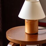 Pair of light wood table or bedside lamp bases, 1970s