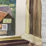 Watercolor mountain landscape