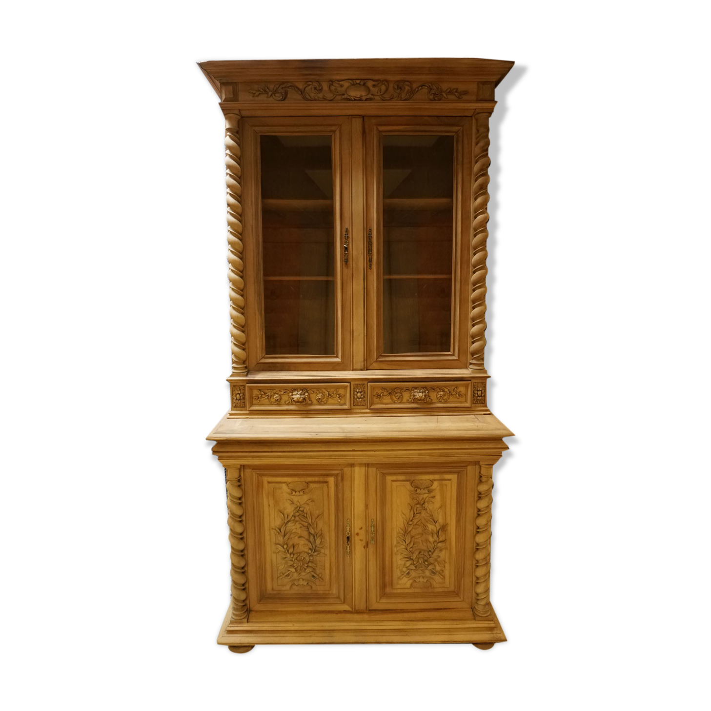 Library showcase carved wood