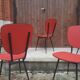 Lot de chaises vinyle rouge