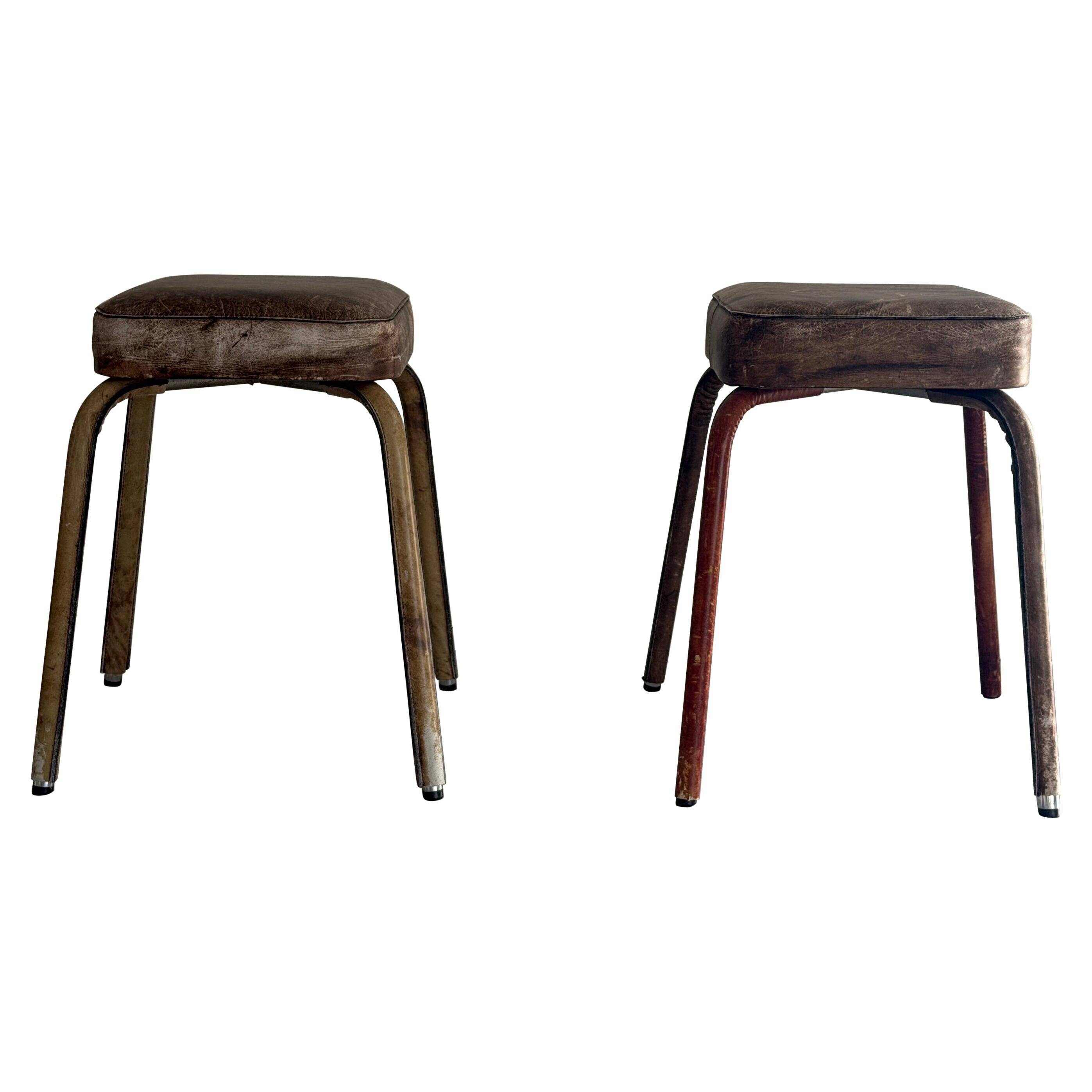 Paire de tabourets en simili-cuir, 1970, Allemagne