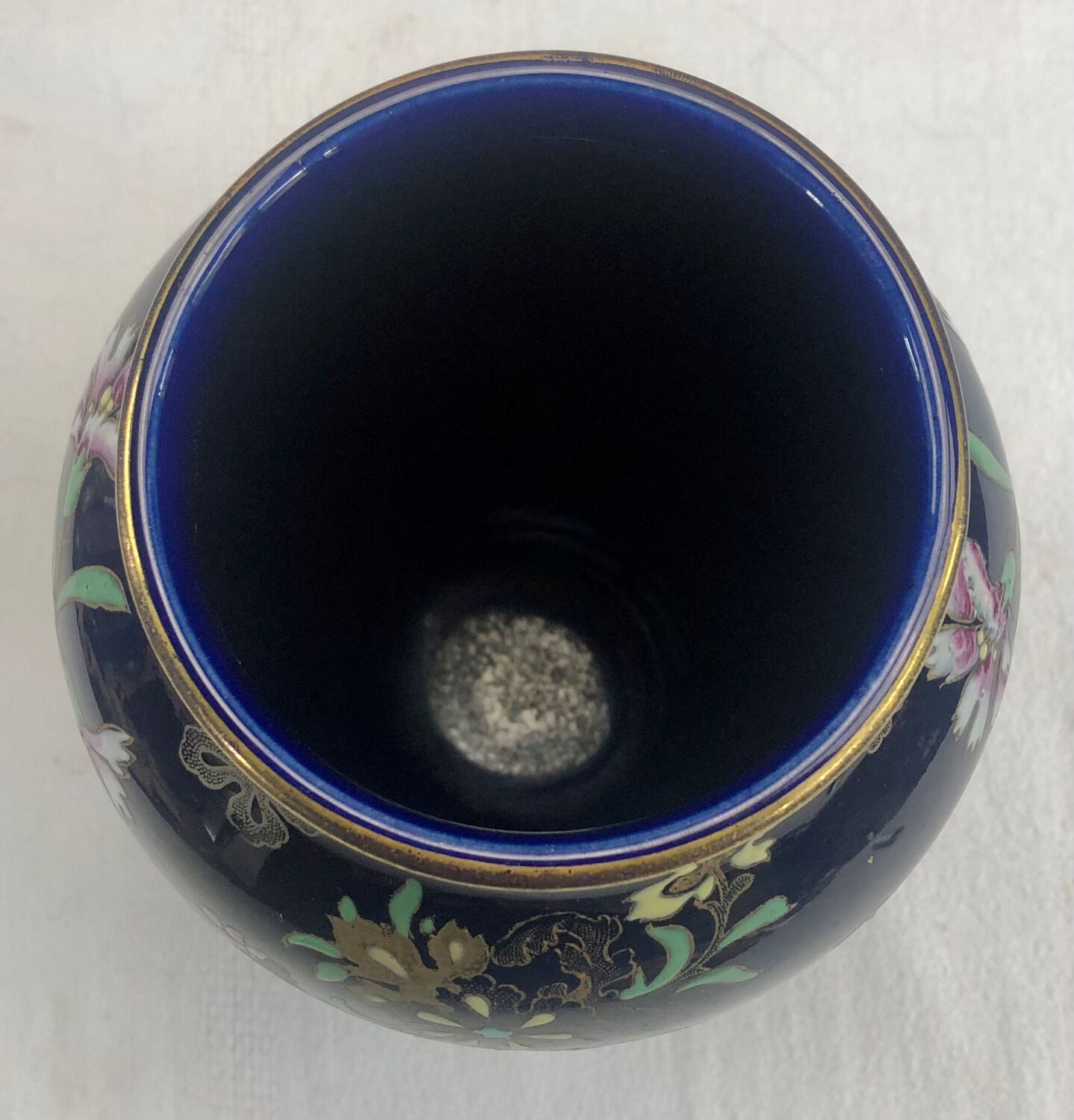 Old vase baluster enamelled lamp Boch Frères Keramis Belgium