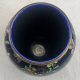 Old vase baluster enamelled lamp Boch Frères Keramis Belgium