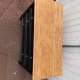 Matte black oak chest of drawers with 3 drawers
