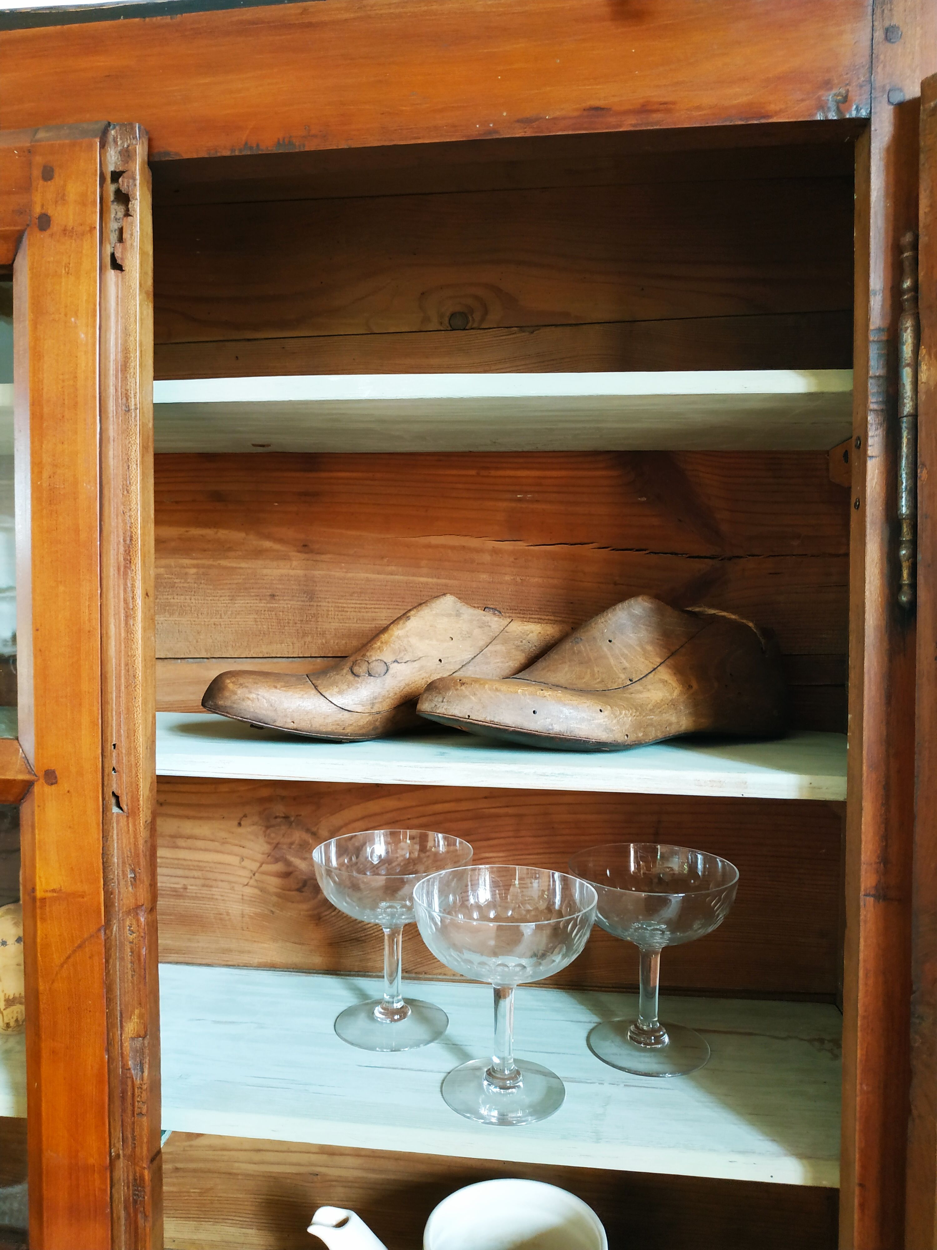 Ancient wooden library - antique shop window