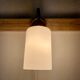 Paire d'appliques teck et opaline design scandinave 1950