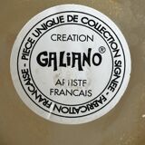 Acidulated art glass vase signed Galiano vintage 80s