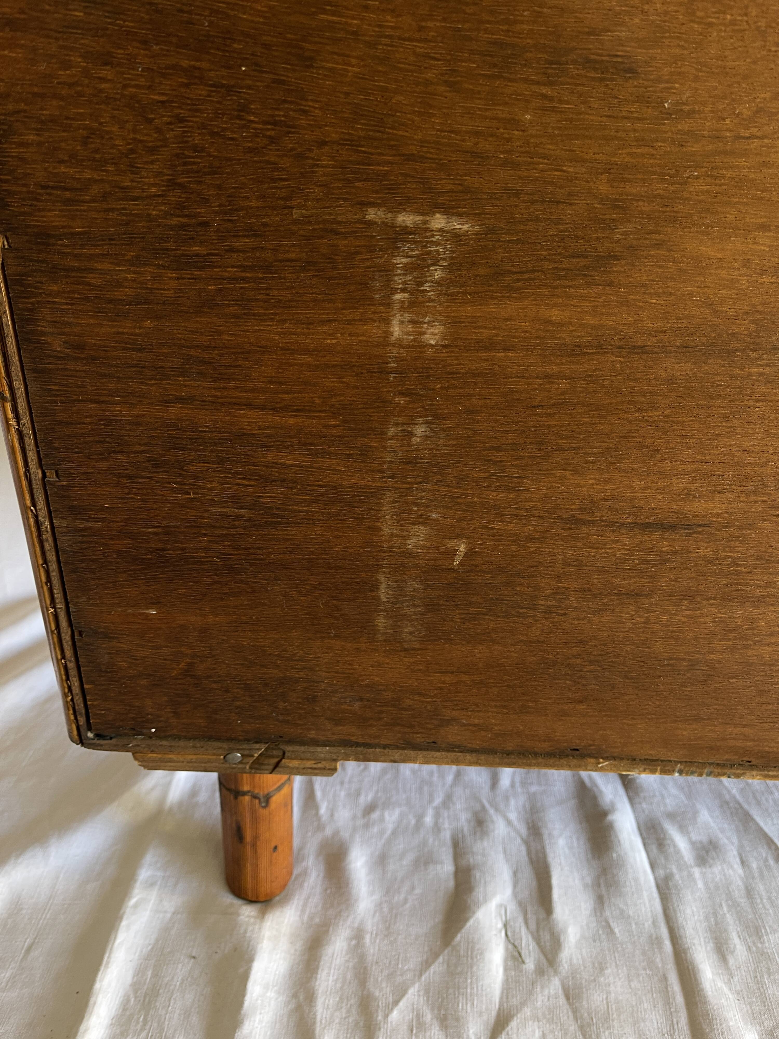 Commode  vintage en rotin et cannage