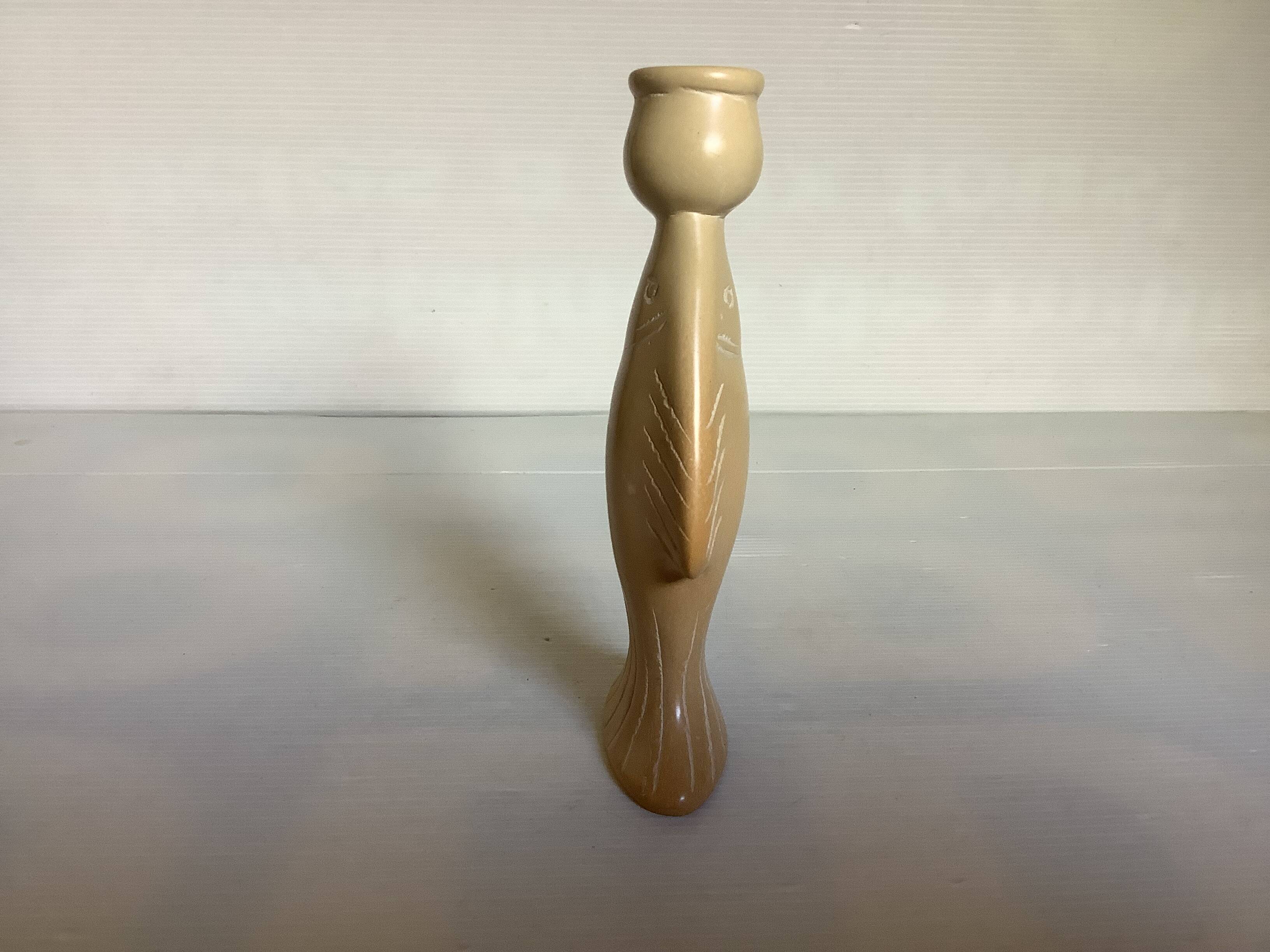 Soapstone fish candle holder