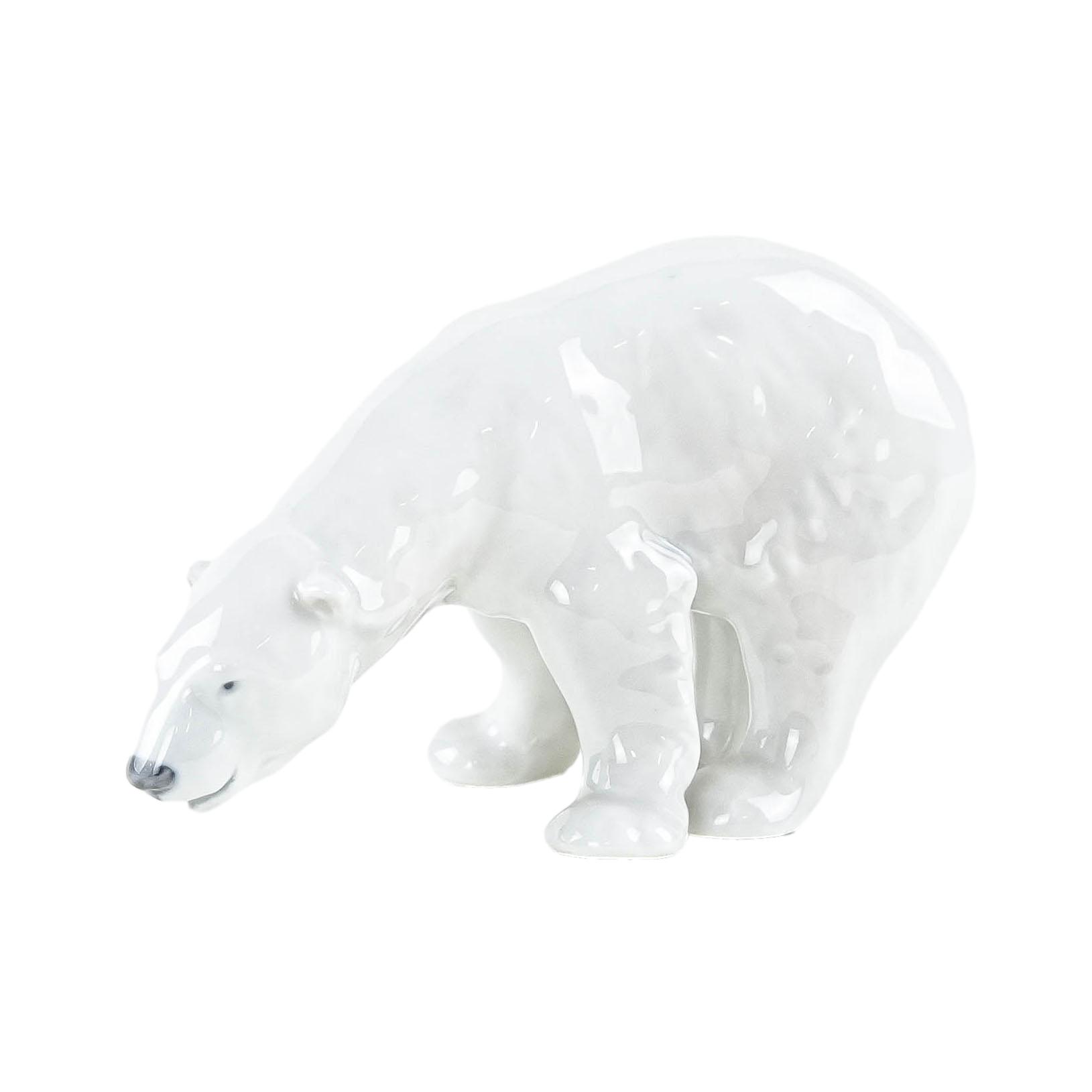 Porcelain polar bear figurine, Danish design, 1970s, manufactured by Royal