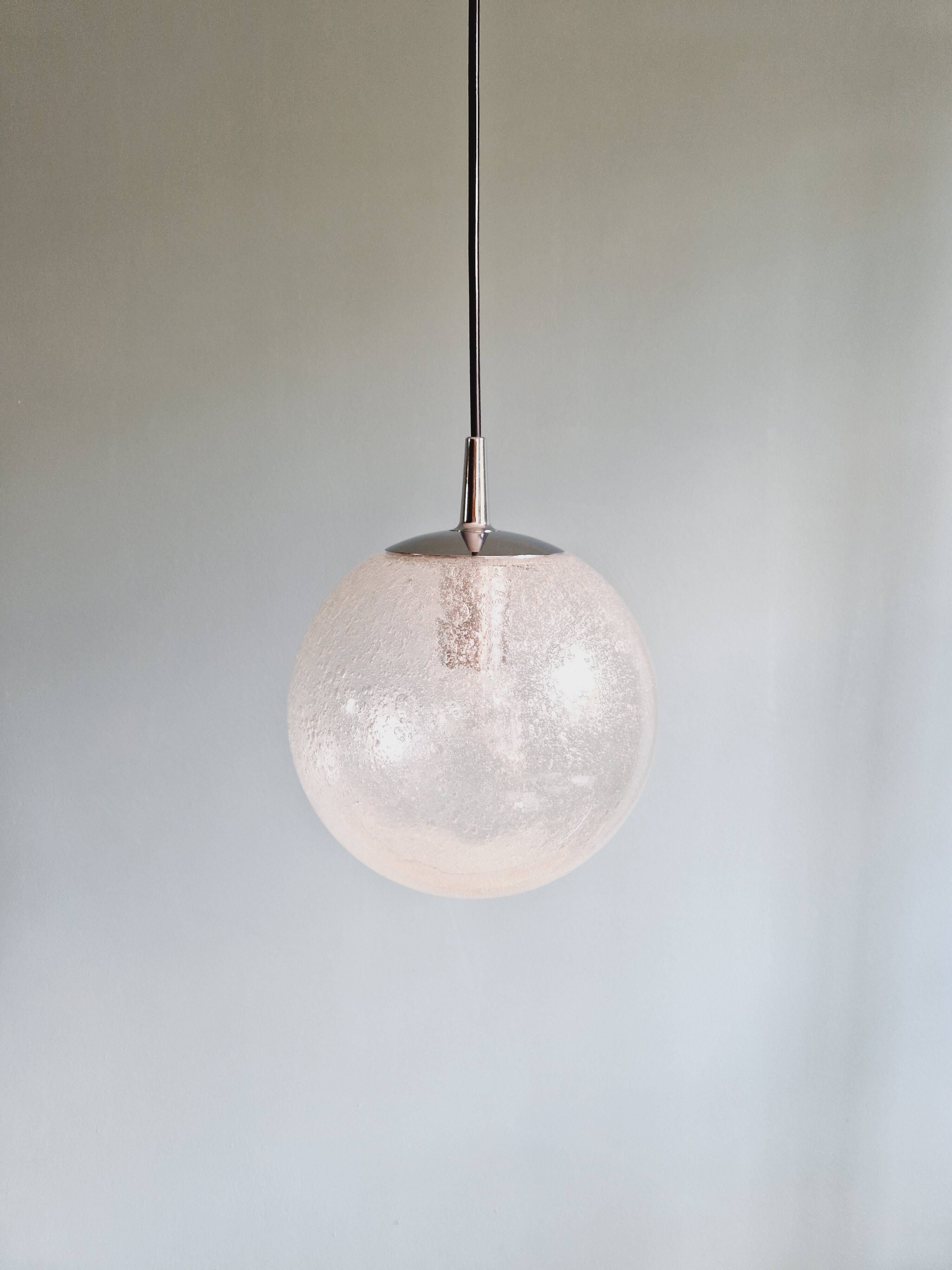 Peill & Putzler blown glass pendant light, 1970s