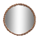 Plateau déco miroir entouré de rotin / osier vintage