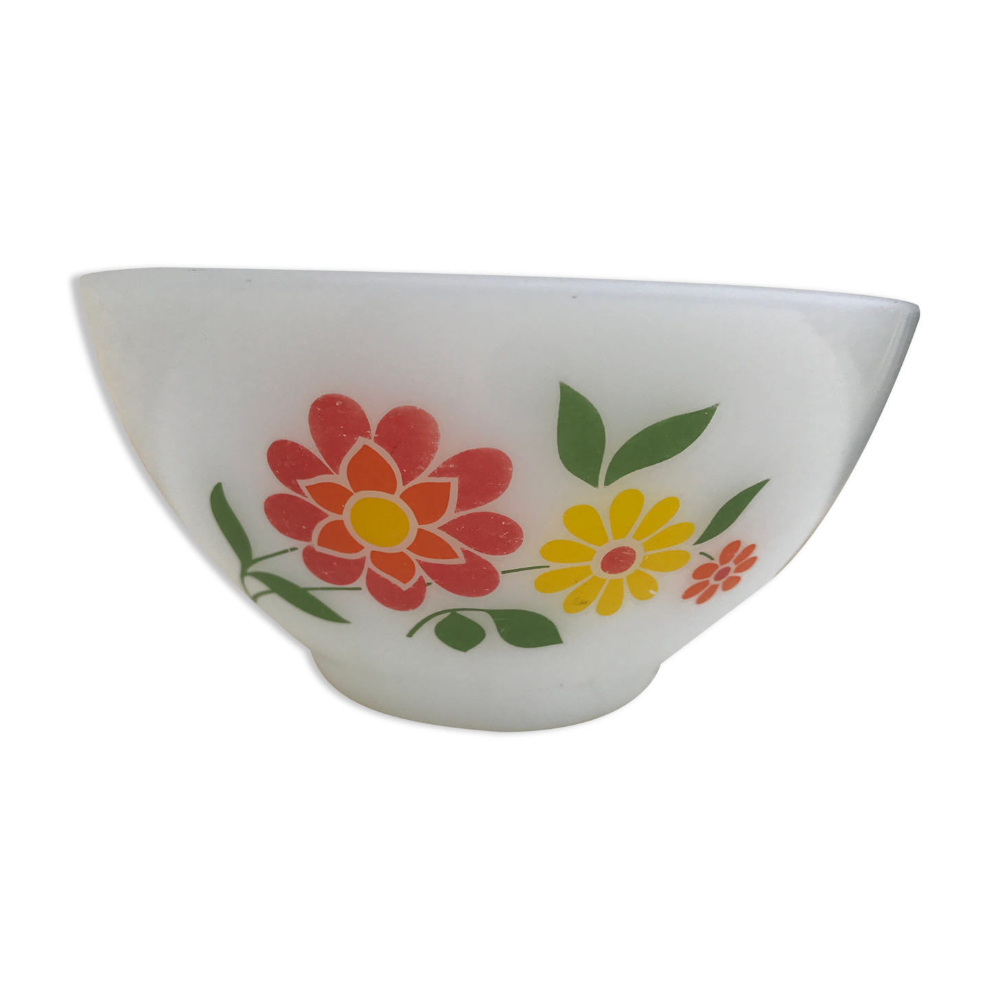 Vintage flower arcopal bowl