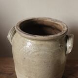 Glazed stoneware pot with two handles