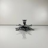 Silver metal snowflake candle holder