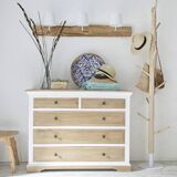 Rivage - Eucalyptus and white metal tree trunk coat rack