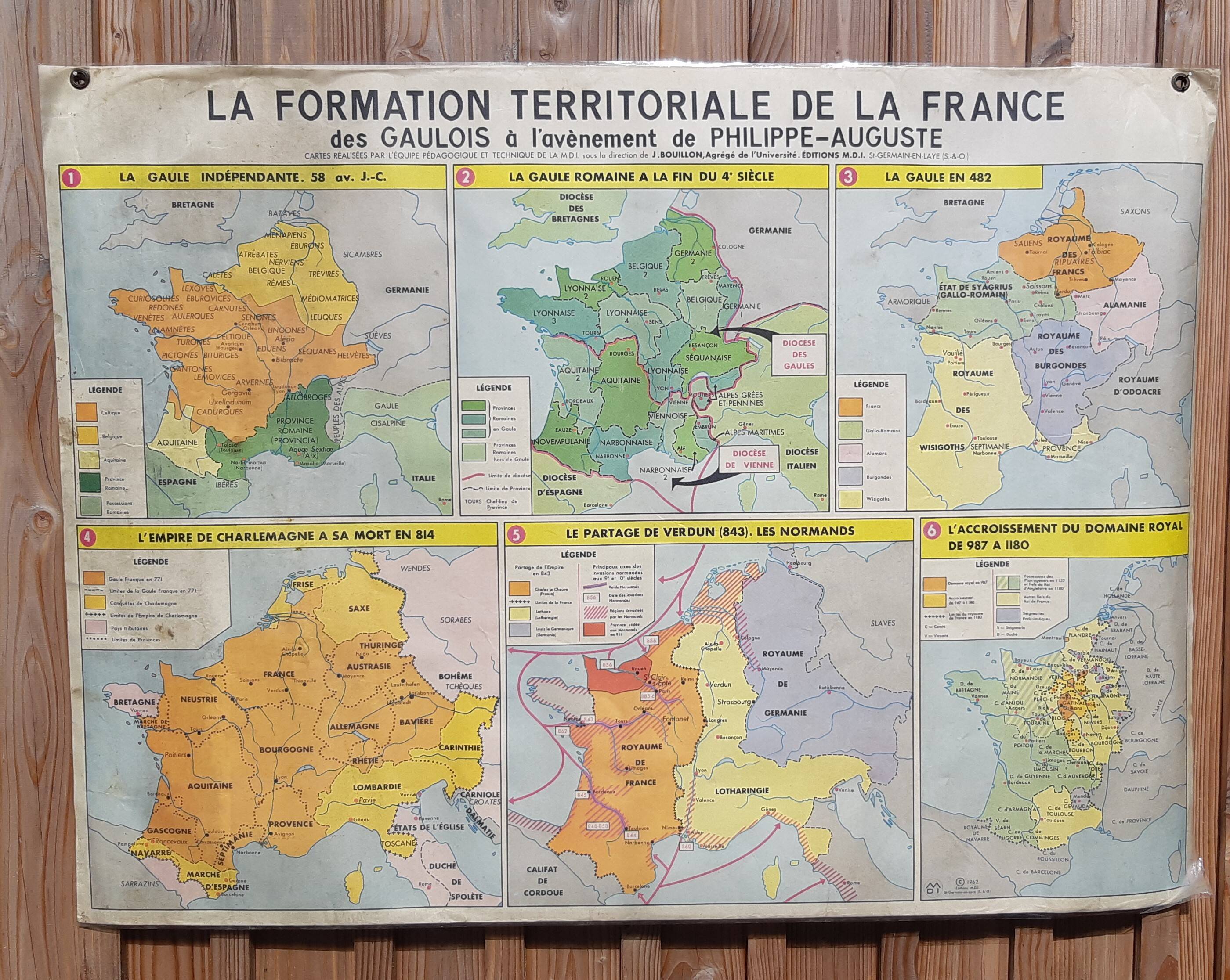 MDI school map "The territorial formation of France"